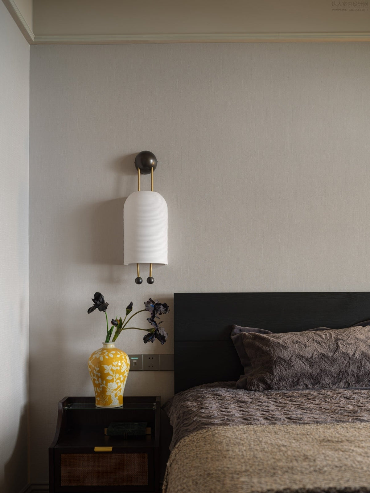 Lantern Glass Sconce - Fluted Glass & Spherical Iron Wall Sconce