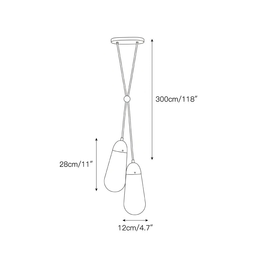 Lariat Pendant Lamp - Jewelry-Inspired Brass & Molded Glass Multi-Head Pendant