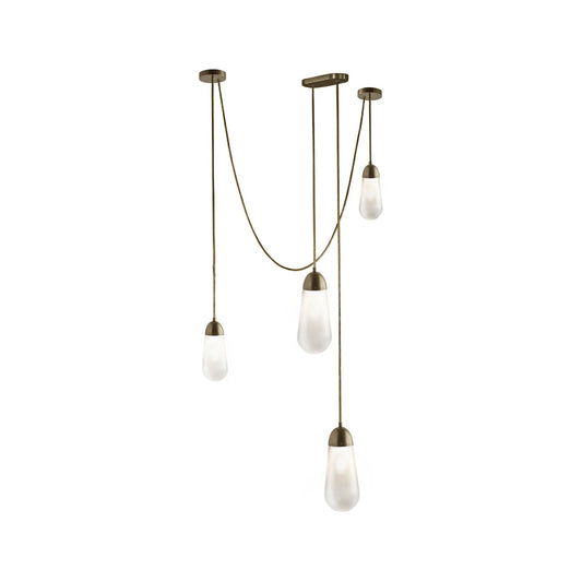 Lariat Pendant Lamp - Jewelry-Inspired Brass & Molded Glass Multi-Head Pendant