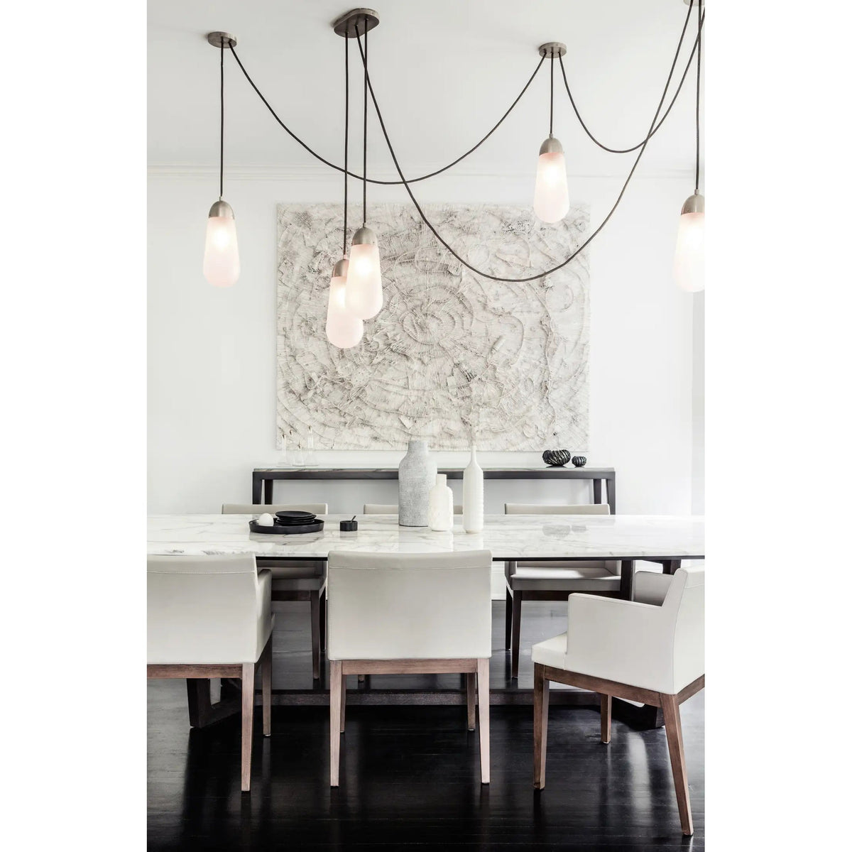 Lariat Pendant Lamp - Jewelry-Inspired Brass & Molded Glass Multi-Head Pendant