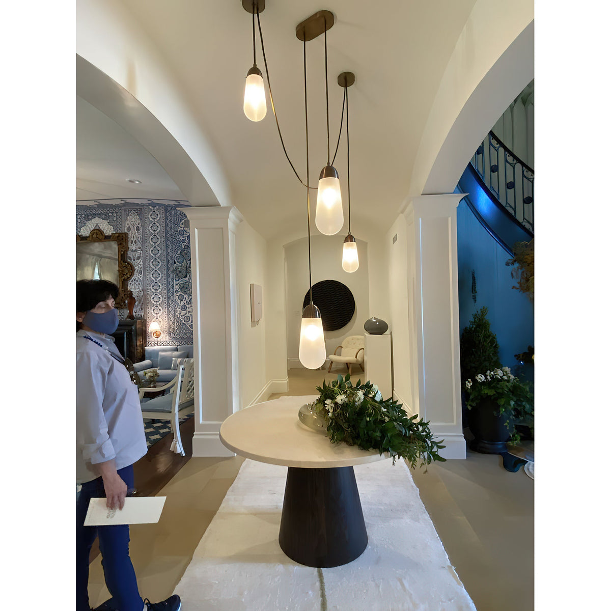 Lariat Pendant Lamp - Jewelry-Inspired Brass & Molded Glass Multi-Head Pendant