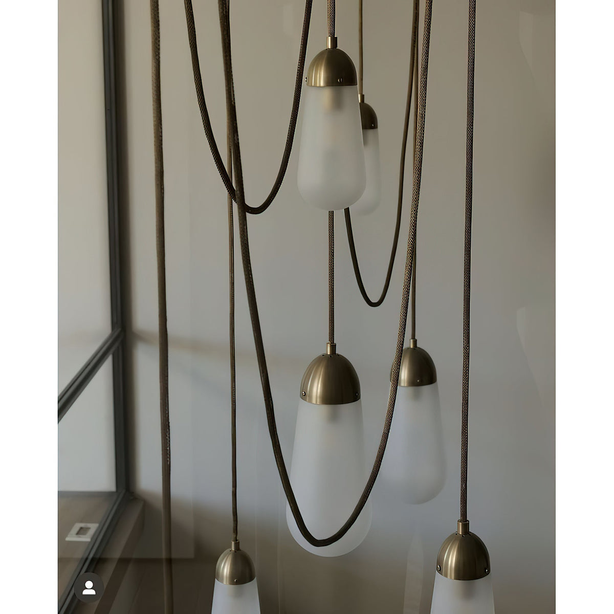 Lariat Pendant Lamp - Jewelry-Inspired Brass & Molded Glass Multi-Head Pendant