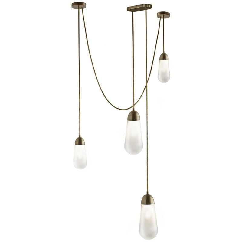 Lariat Pendant Lamp - Jewelry-Inspired Brass & Molded Glass Multi-Head Pendant