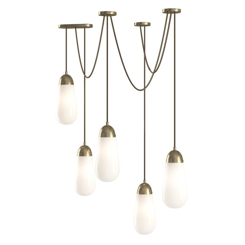 Lariat Pendant Lamp - Jewelry-Inspired Brass & Molded Glass Multi-Head Pendant