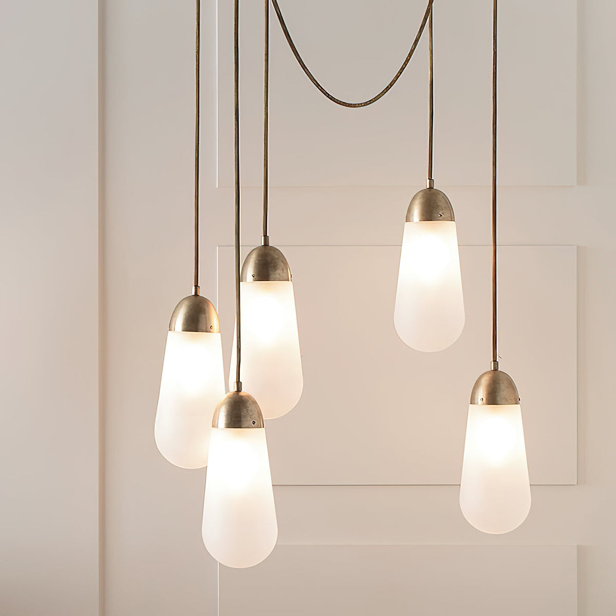 Lariat Pendant Lamp - Jewelry-Inspired Brass & Molded Glass Multi-Head Pendant
