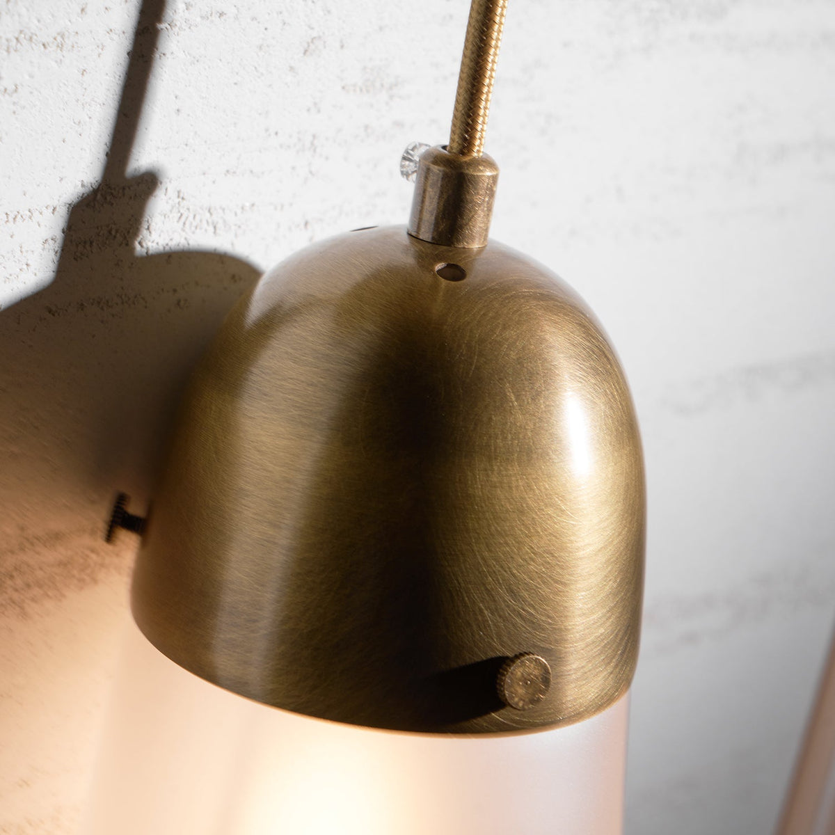 Lariat Wall Lamp - Refined Architectural Brass & Glass Shade Sconce