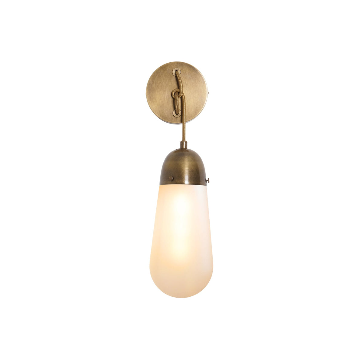 Lariat Wall Lamp - Refined Architectural Brass & Glass Shade Sconce