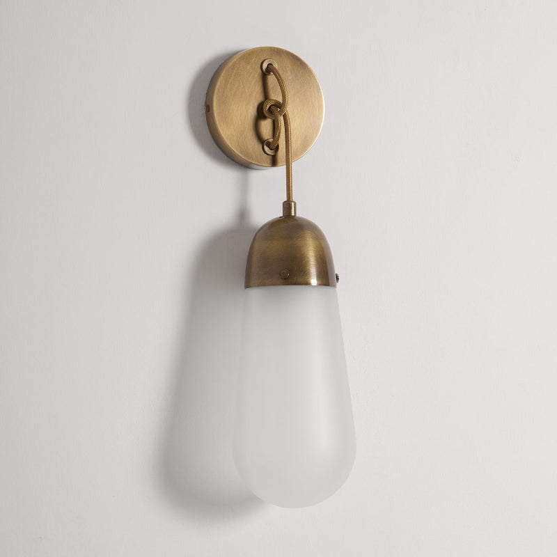 Lariat Wall Lamp - Refined Architectural Brass & Glass Shade Sconce