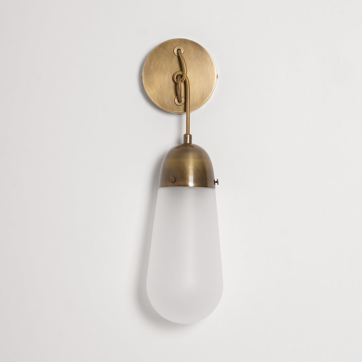 Lariat Wall Lamp - Refined Architectural Brass & Glass Shade Sconce