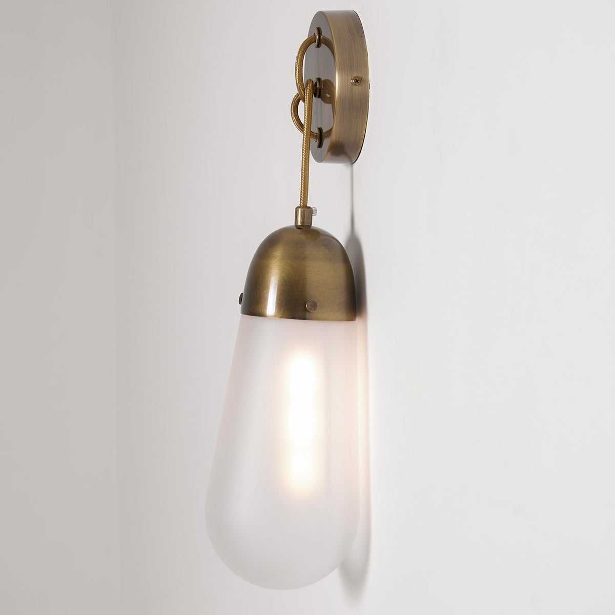Lariat Wall Lamp - Refined Architectural Brass & Glass Shade Sconce