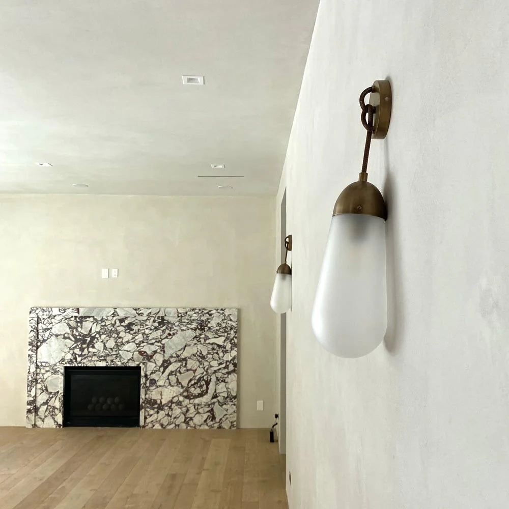 Lariat Wall Lamp - Refined Architectural Brass & Glass Shade Sconce
