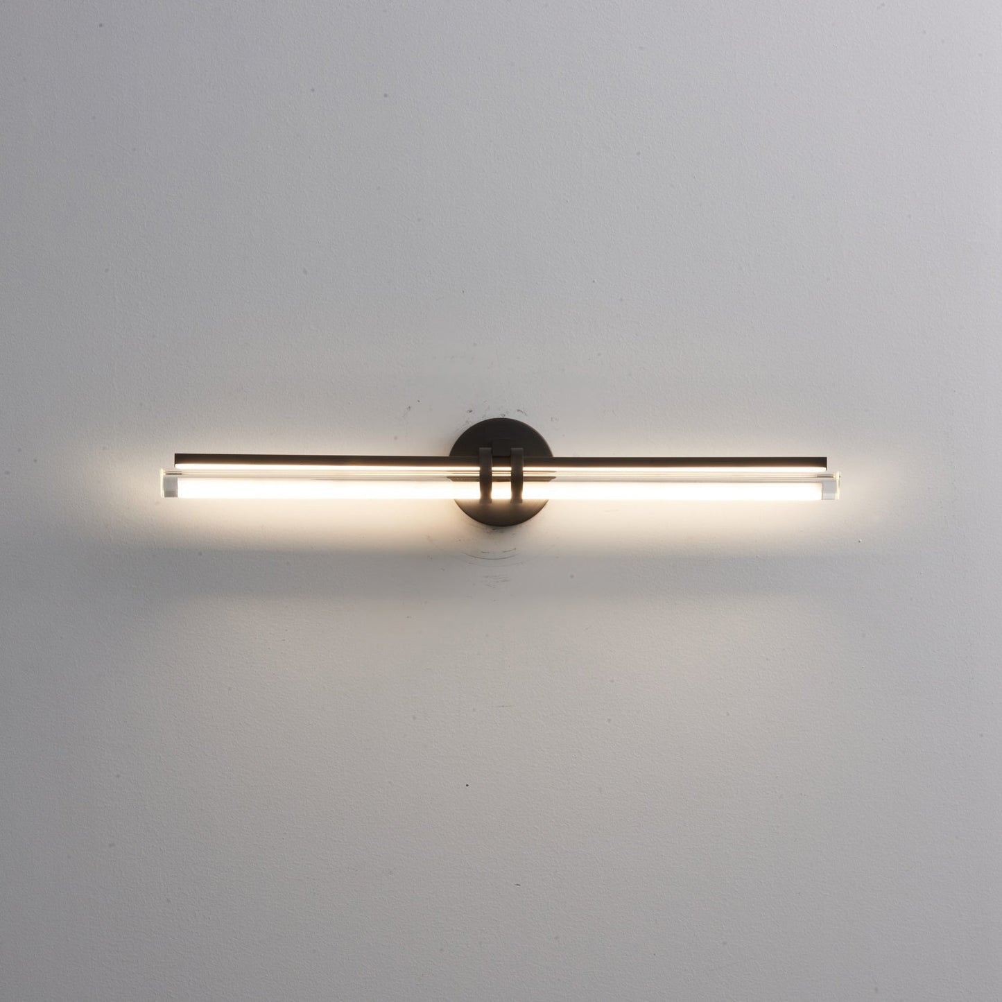 Leigh Mirror Vanity Wall Lamp - Linear Architectural Brass & Glass LED Sconce
