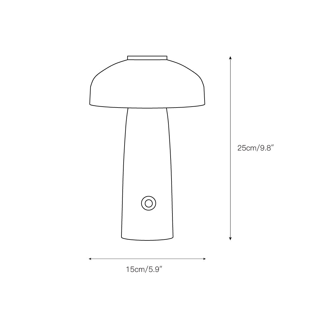 Leon Mushroom Table Lamp - Rechargeable Cordless Metal Accent Light