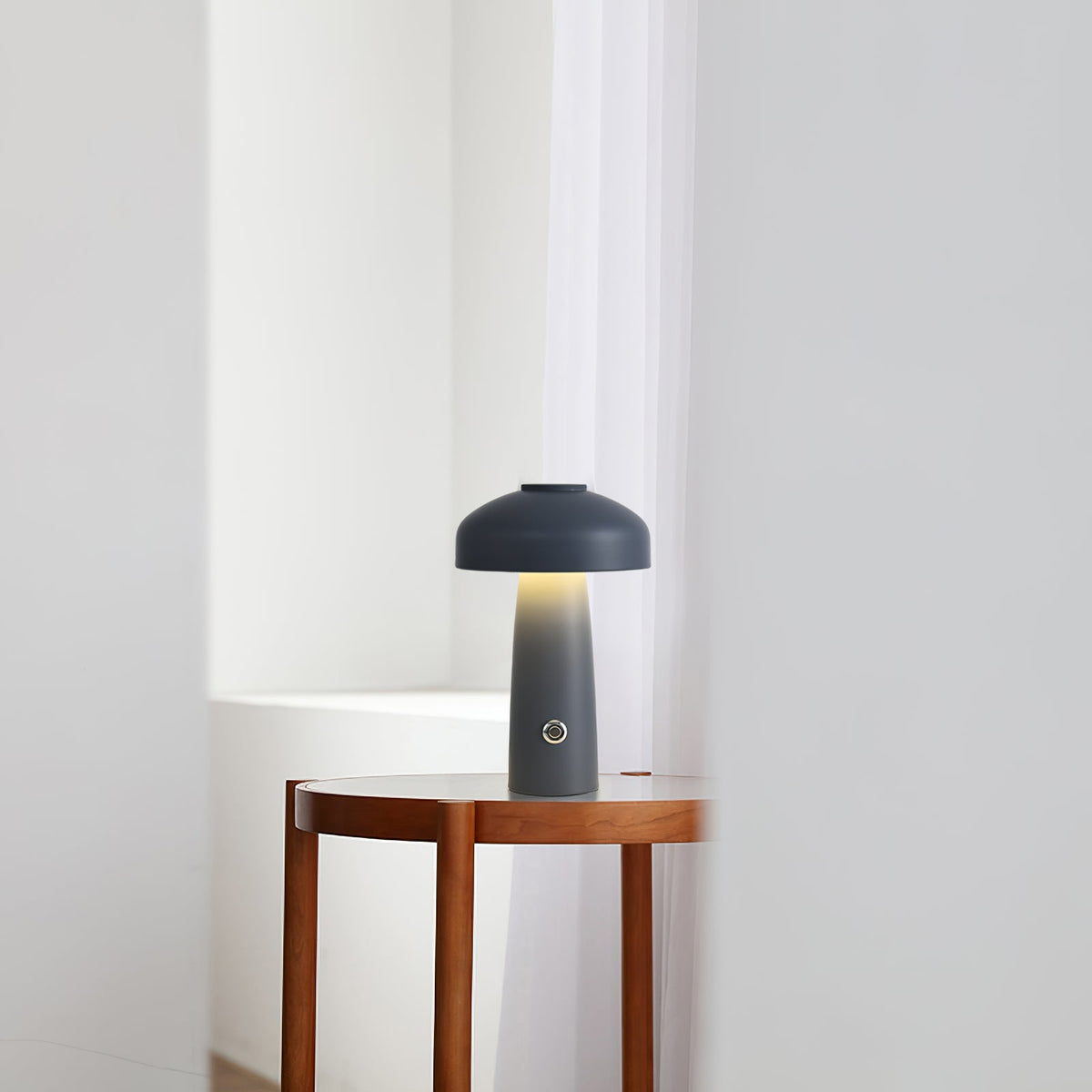 Leon Mushroom Table Lamp - Rechargeable Cordless Metal Accent Light