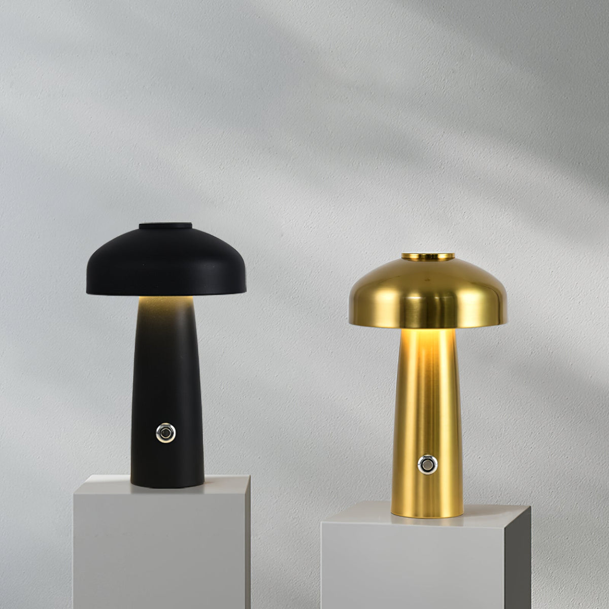 Leon Mushroom Table Lamp - Rechargeable Cordless Metal Accent Light