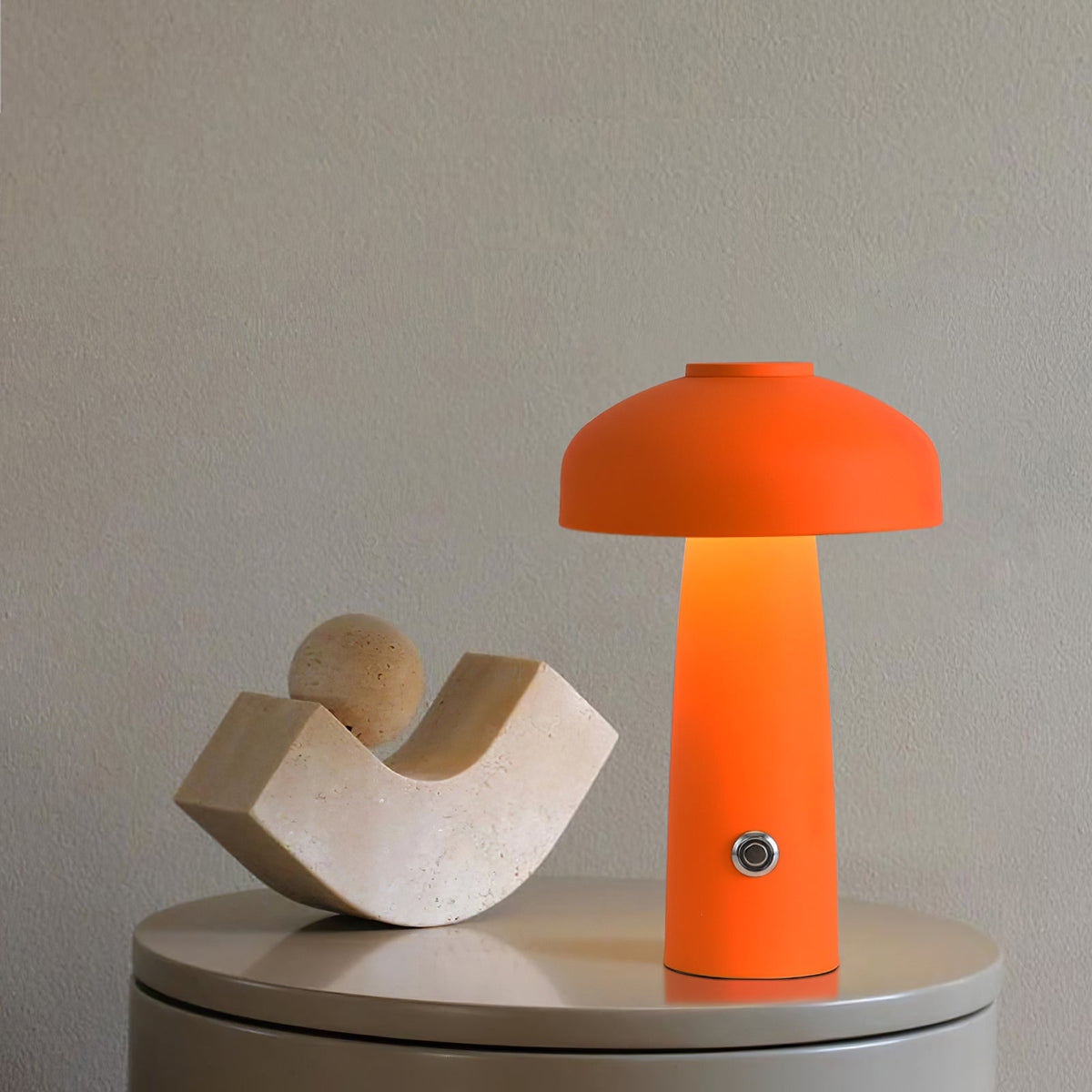 Leon Mushroom Table Lamp - Rechargeable Cordless Metal Accent Light