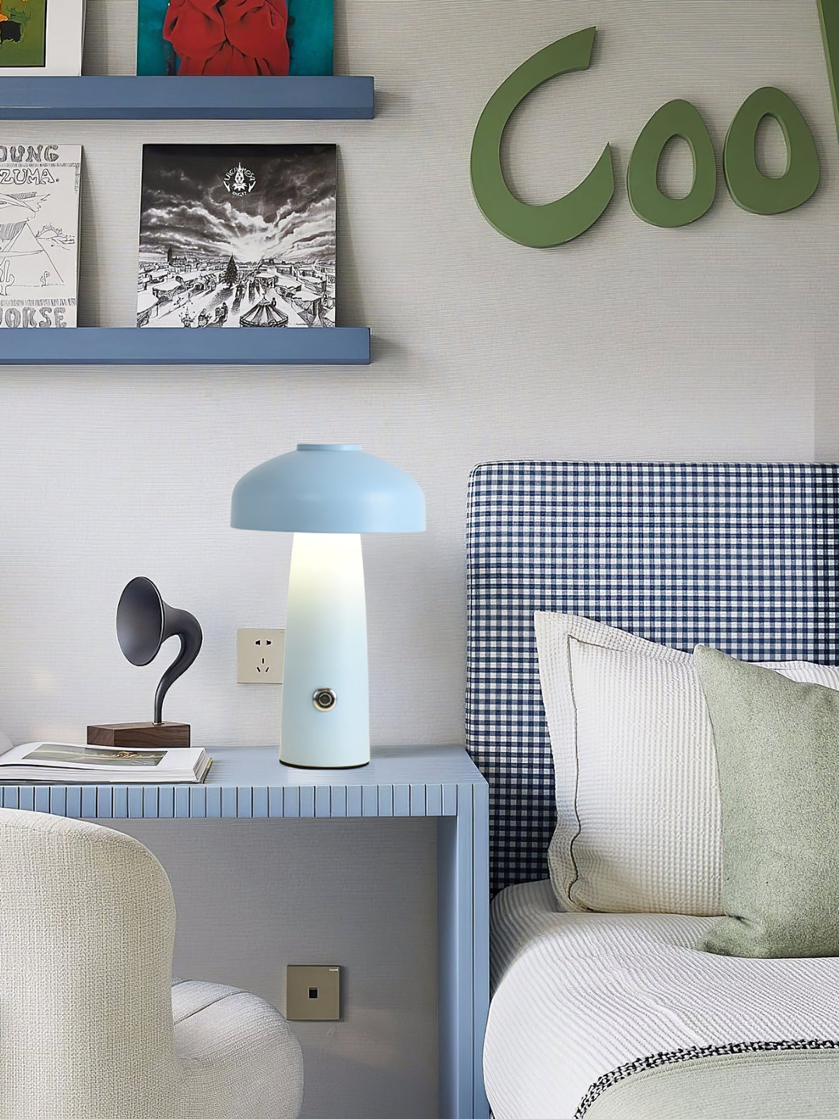 Leon Mushroom Table Lamp - Rechargeable Cordless Metal Accent Light