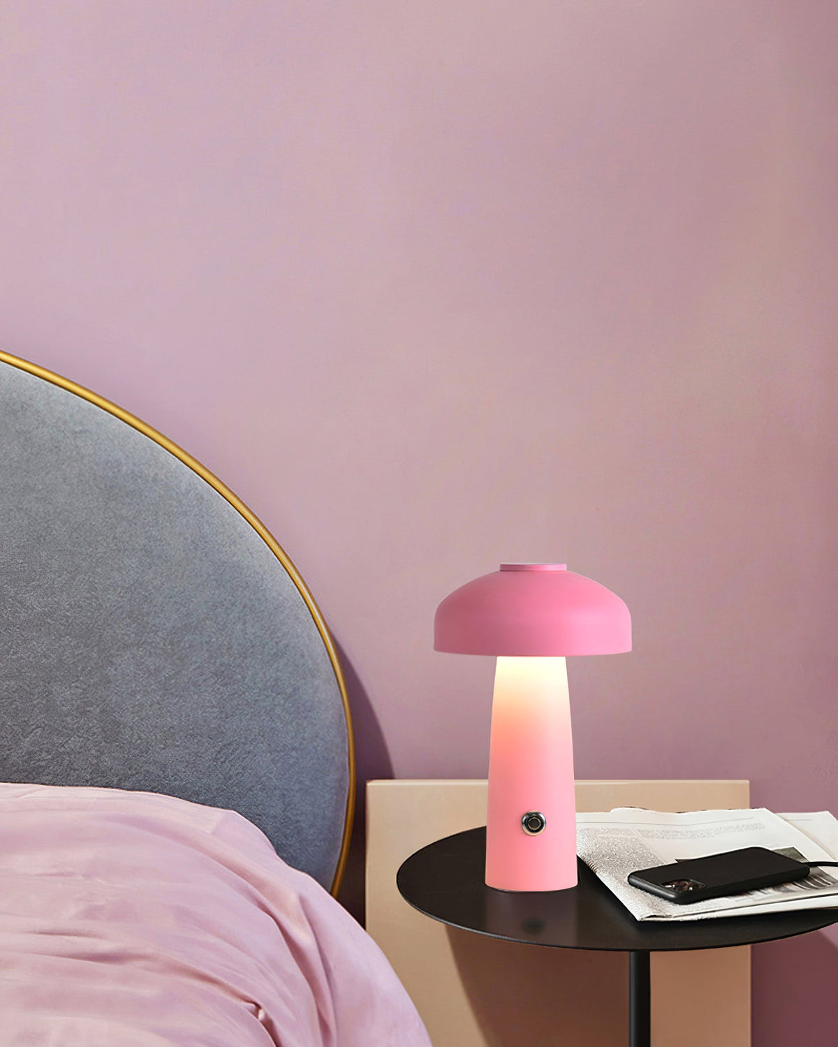 Leon Mushroom Table Lamp - Rechargeable Cordless Metal Accent Light