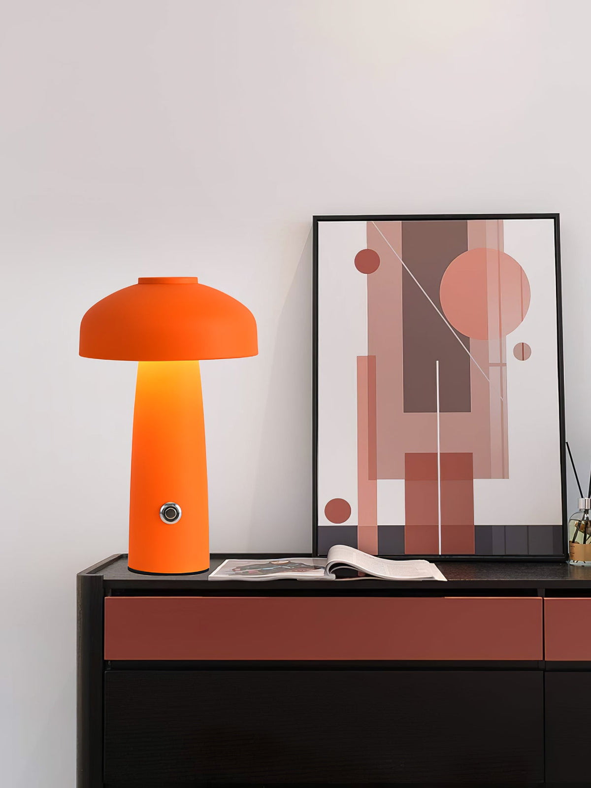 Leon Mushroom Table Lamp - Rechargeable Cordless Metal Accent Light
