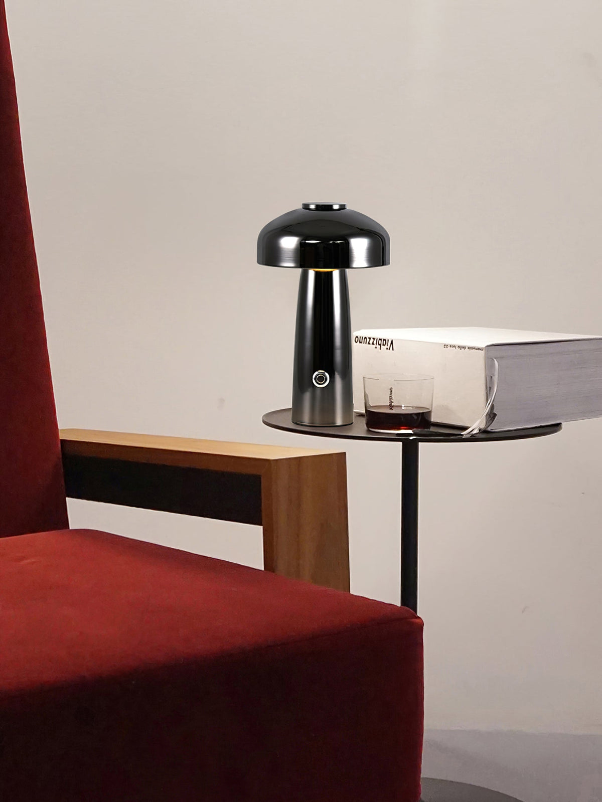 Leon Mushroom Table Lamp - Rechargeable Cordless Metal Accent Light