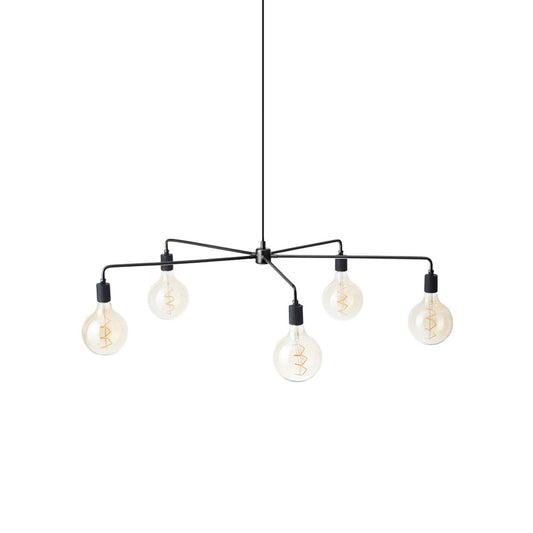 Leonard Chandelier - Mid-Century Industrial Brass & Black Spider Chandelier