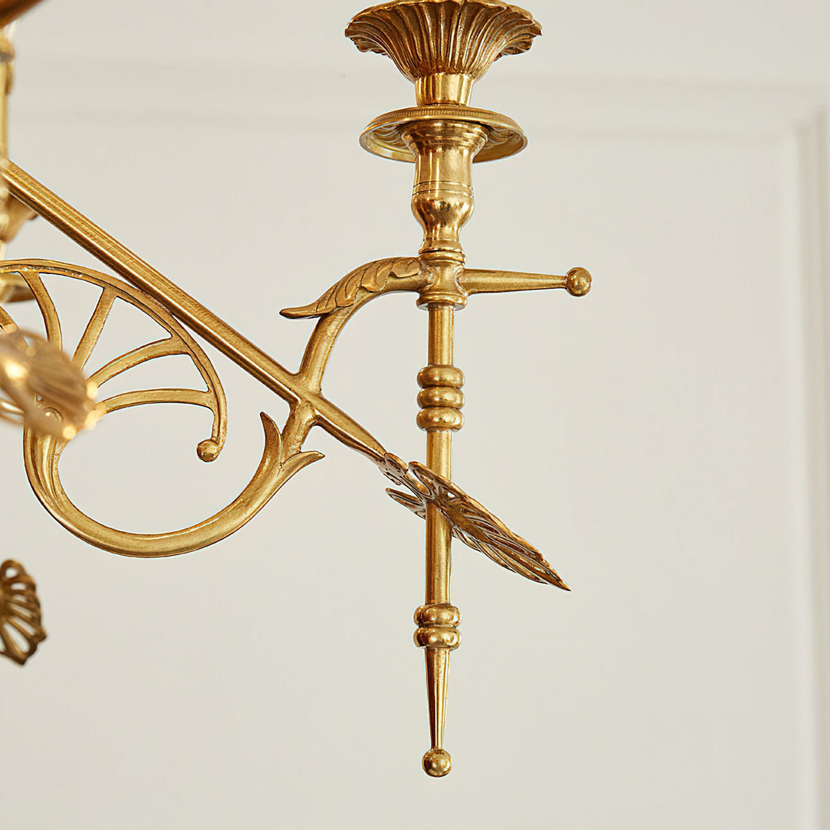 Leontine Brass Chandelier - Ornate French Provincial Solid Brass Chandelier