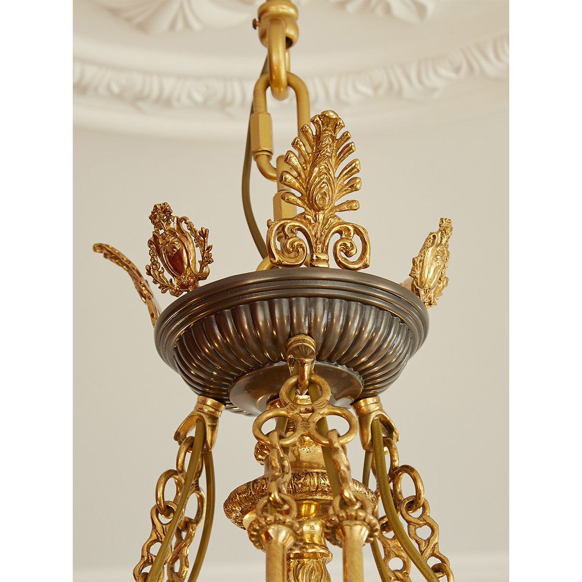 Leontine Brass Chandelier - Ornate French Provincial Solid Brass Chandelier