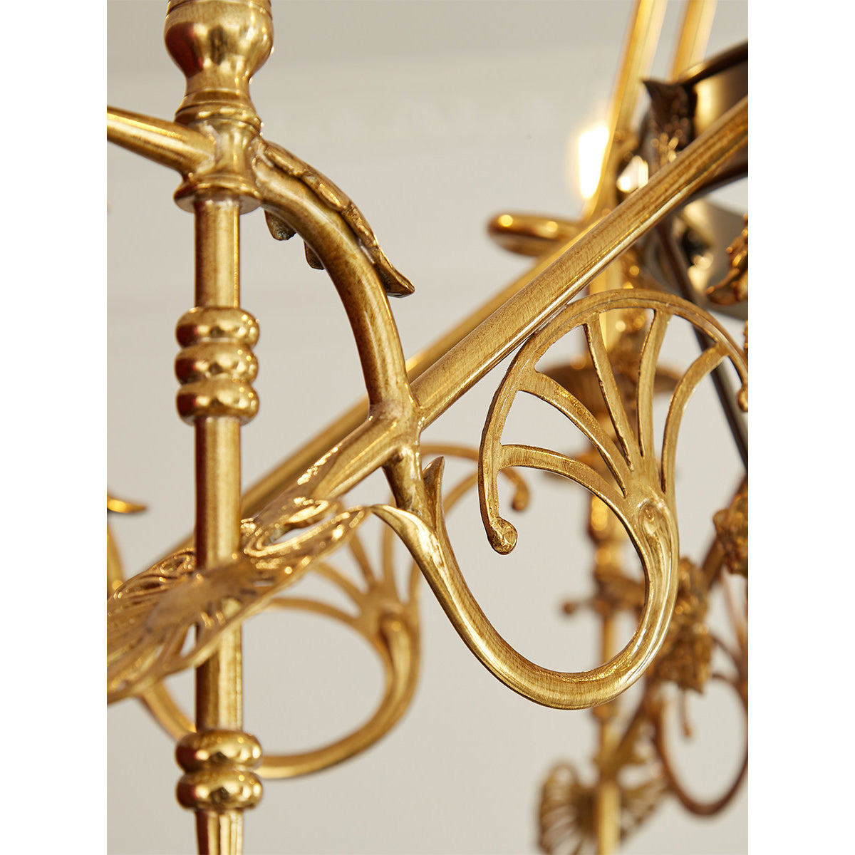 Leontine Brass Chandelier - Ornate French Provincial Solid Brass Chandelier