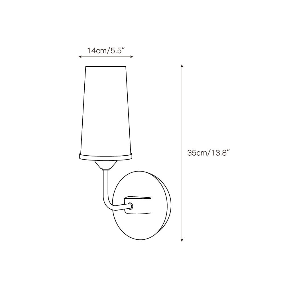 Lewis Wall Lamp - Refined Brass & Fabric Shade LED Wall Sconce