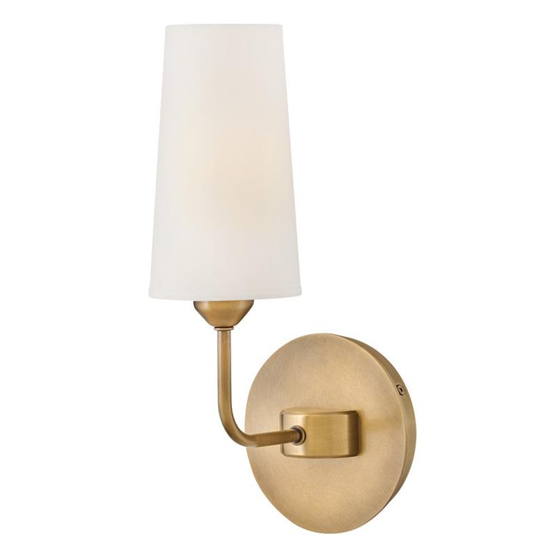 Lewis Wall Lamp - Refined Brass & Fabric Shade LED Wall Sconce