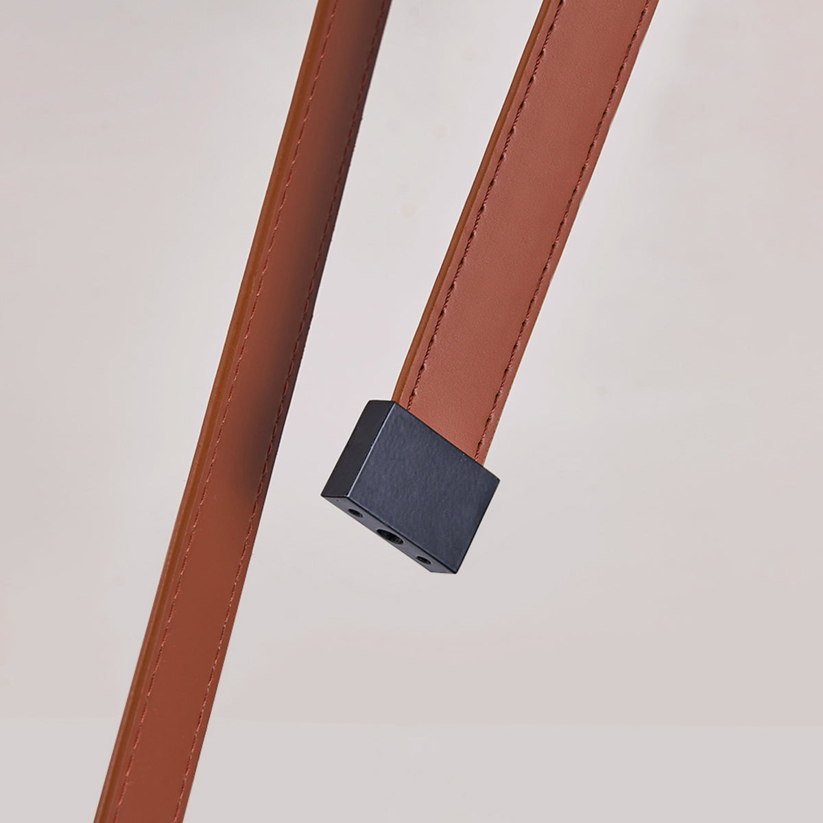Light Rail Leather Pendant Lamp - Travertine & Stitched Leather Linear Pendant