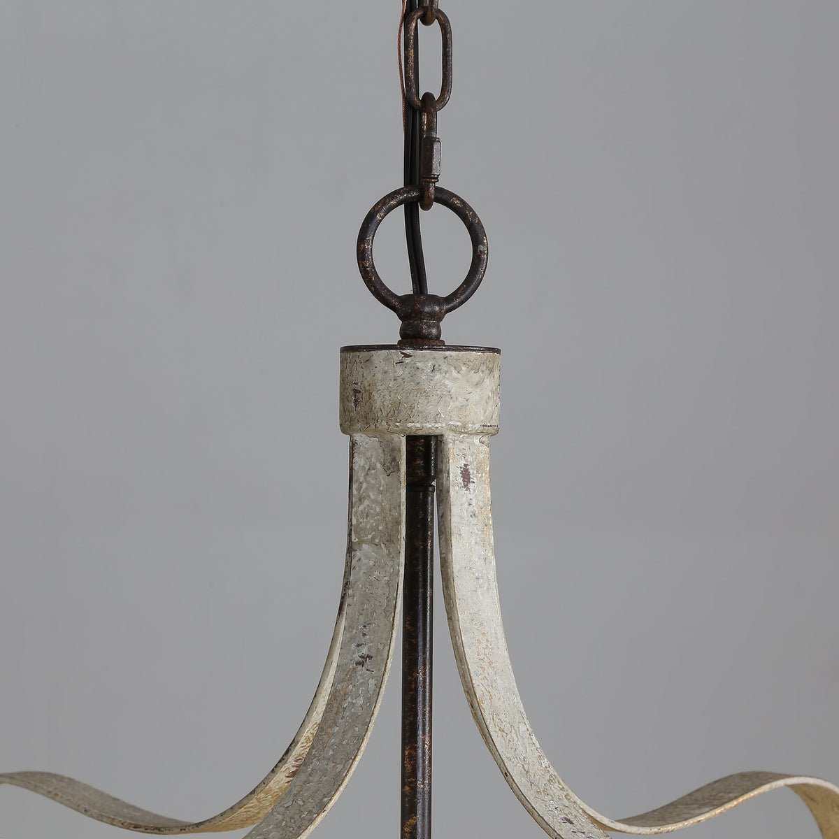 Lightelk Country Pendant Lamp - Distressed Wood & Rust Iron 8-Light Chandelier