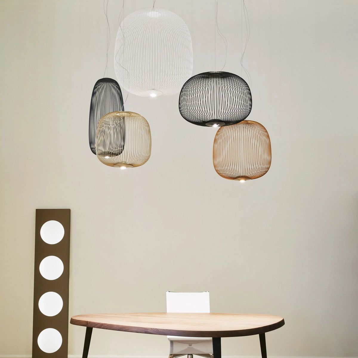 Spokes Cage Pendant Lamp - Wire Cage Geometric Overhead Light | Modern Aviary LED Pendant