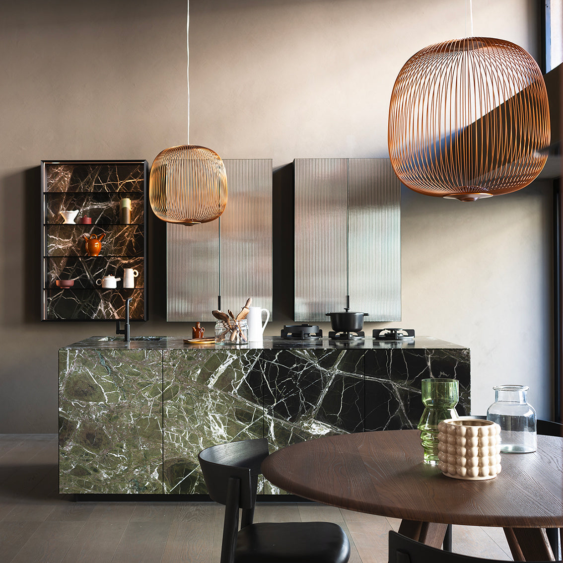 Spokes Cage Pendant Lamp - Wire Cage Geometric Overhead Light | Modern Aviary LED Pendant