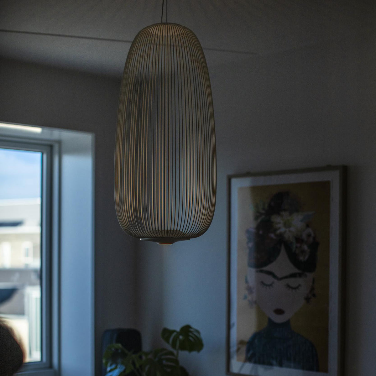 Spokes Cage Pendant Lamp - Wire Cage Geometric Overhead Light | Modern Aviary LED Pendant