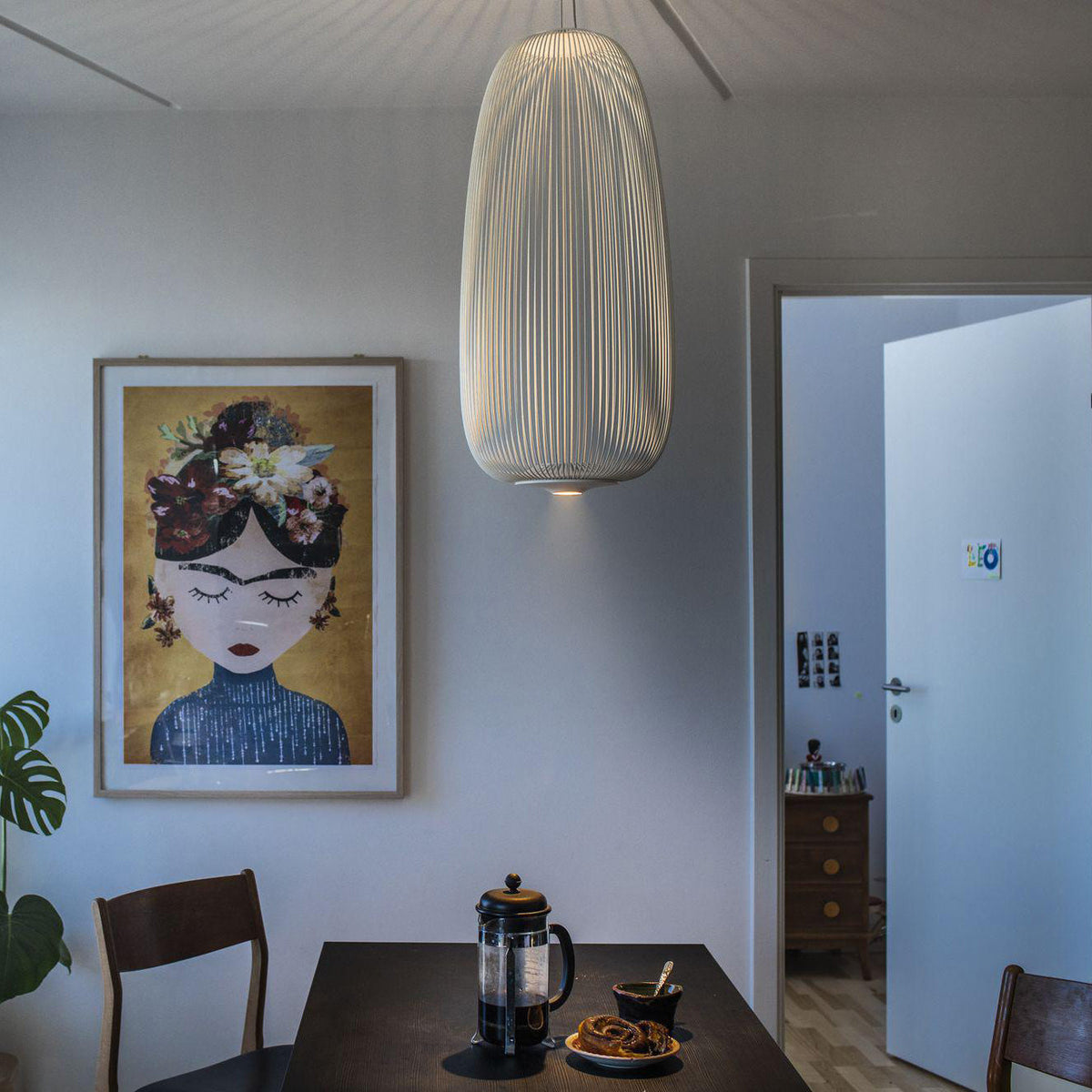 Spokes Cage Pendant Lamp - Wire Cage Geometric Overhead Light | Modern Aviary LED Pendant