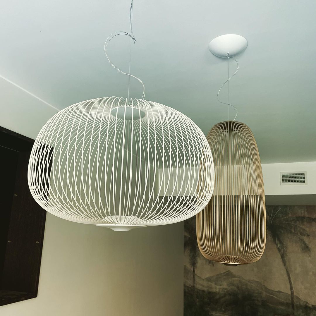 Spokes Cage Pendant Lamp - Wire Cage Geometric Overhead Light | Modern Aviary LED Pendant