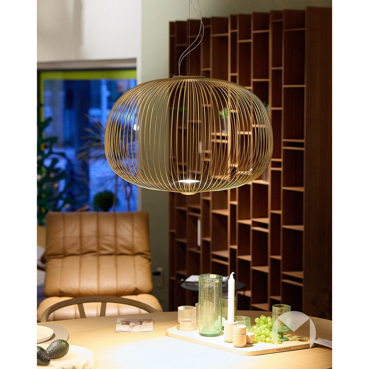 Spokes Cage Pendant Lamp - Wire Cage Geometric Overhead Light | Modern Aviary LED Pendant