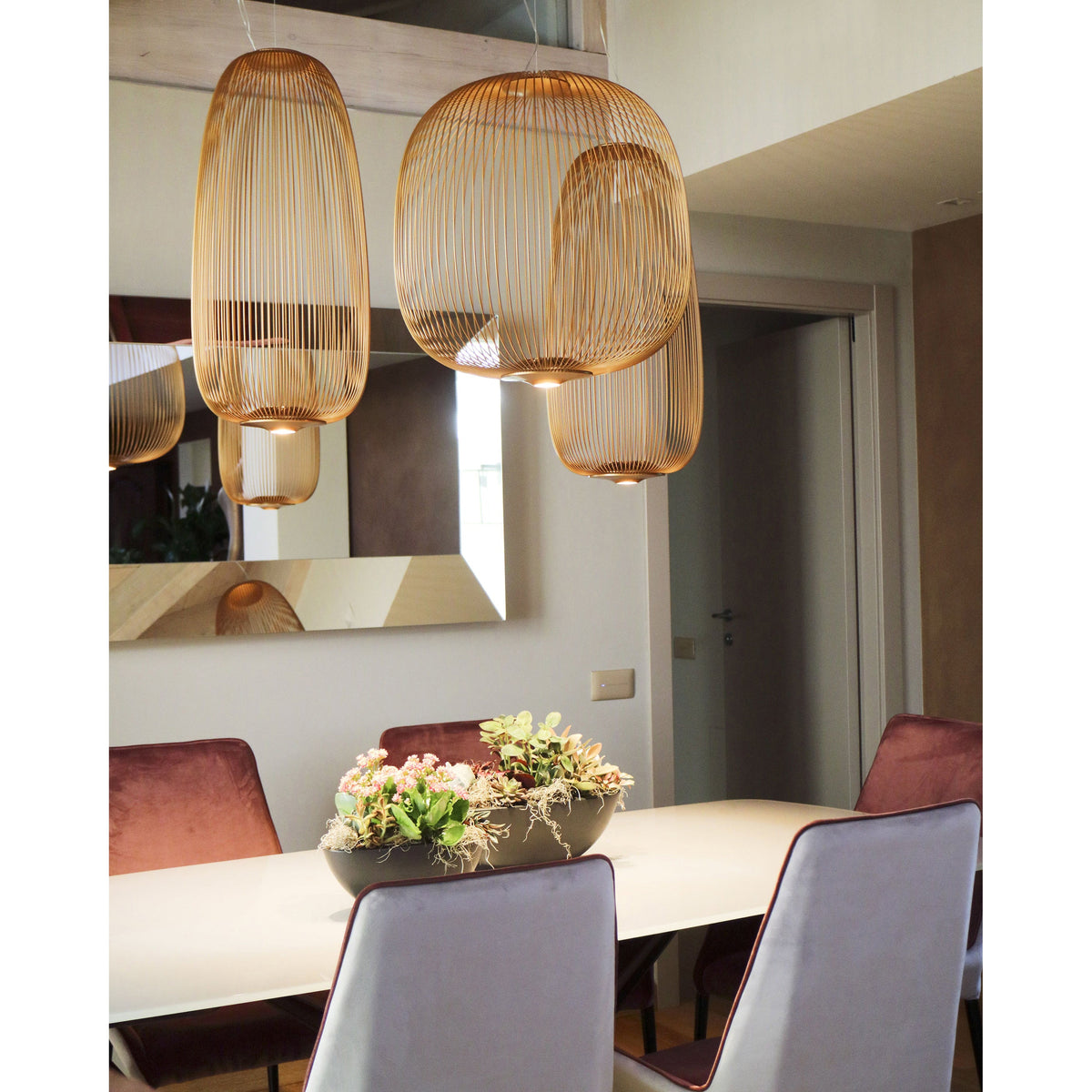Spokes Cage Pendant Lamp - Wire Cage Geometric Overhead Light | Modern Aviary LED Pendant