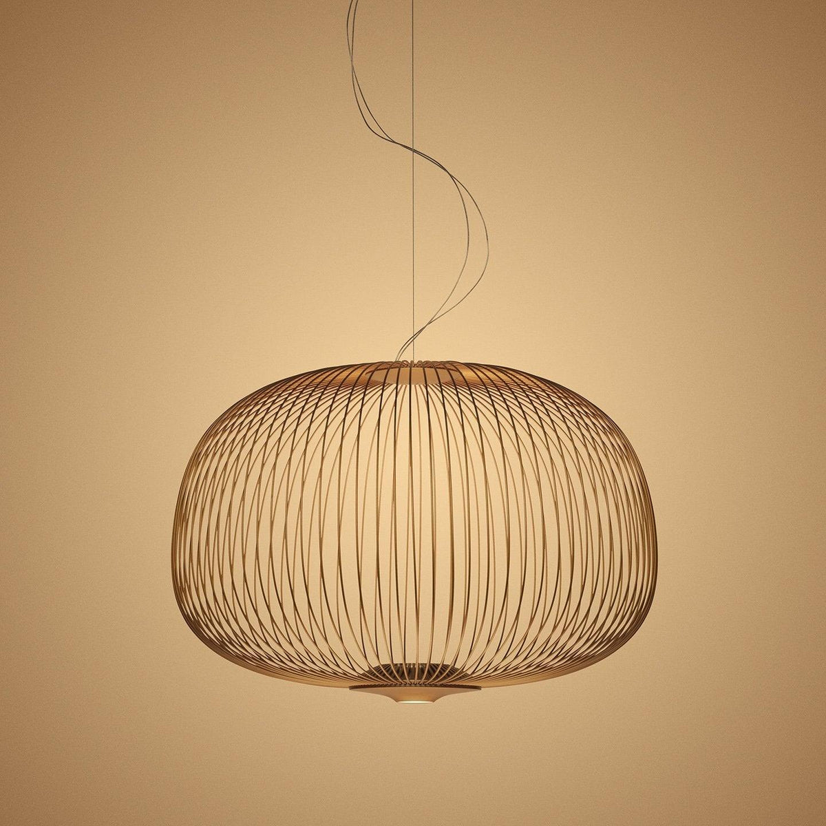 Spokes Cage Pendant Lamp - Wire Cage Geometric Overhead Light | Modern Aviary LED Pendant
