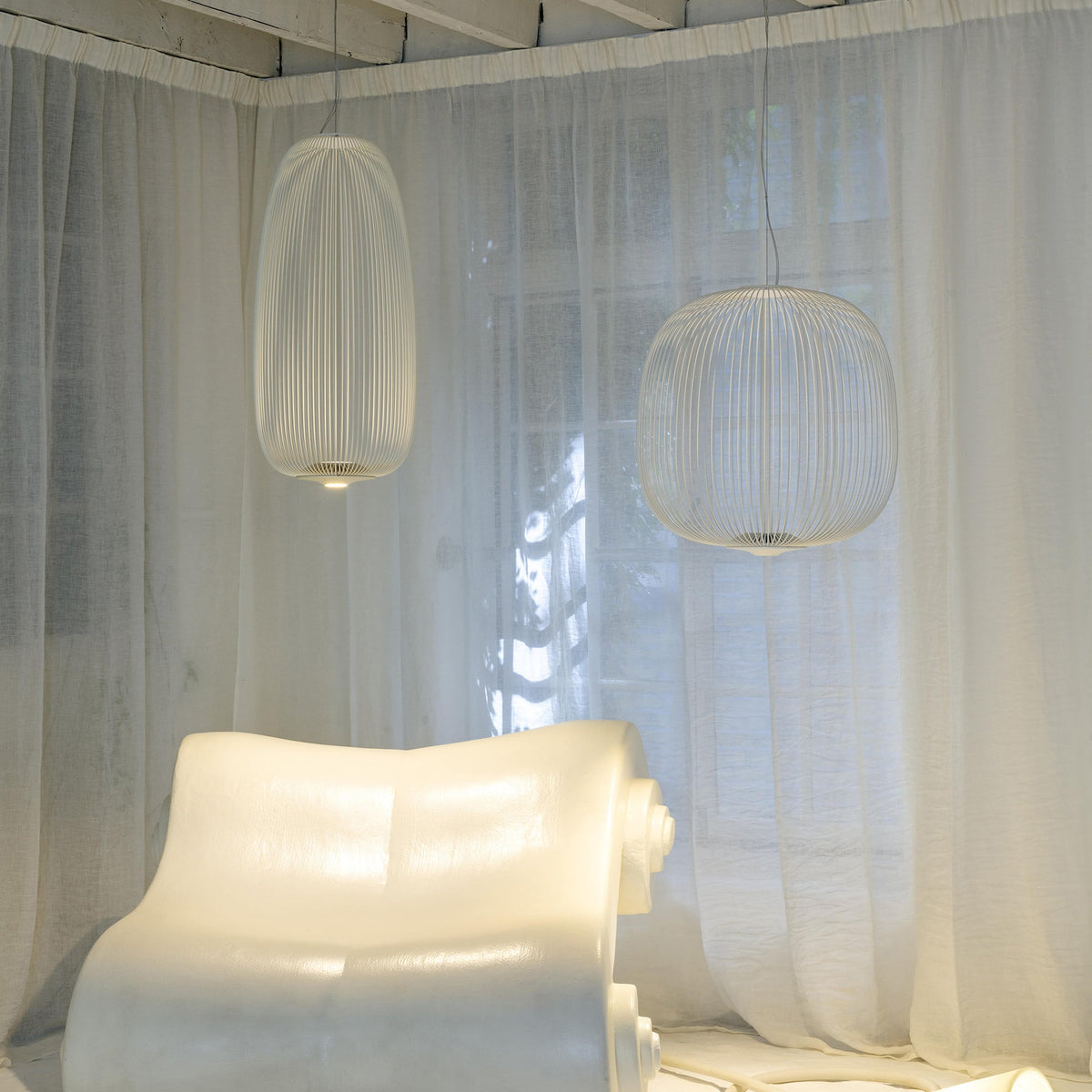 Spokes Cage Pendant Lamp - Wire Cage Geometric Overhead Light | Modern Aviary LED Pendant