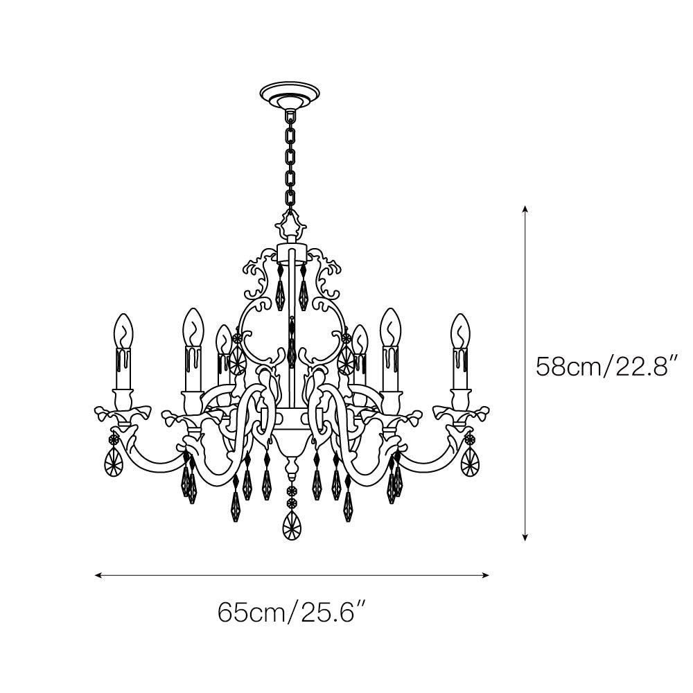 Lillianne Chandelier - Daring Solid Brass & Crystal Multi-Head Chandelier