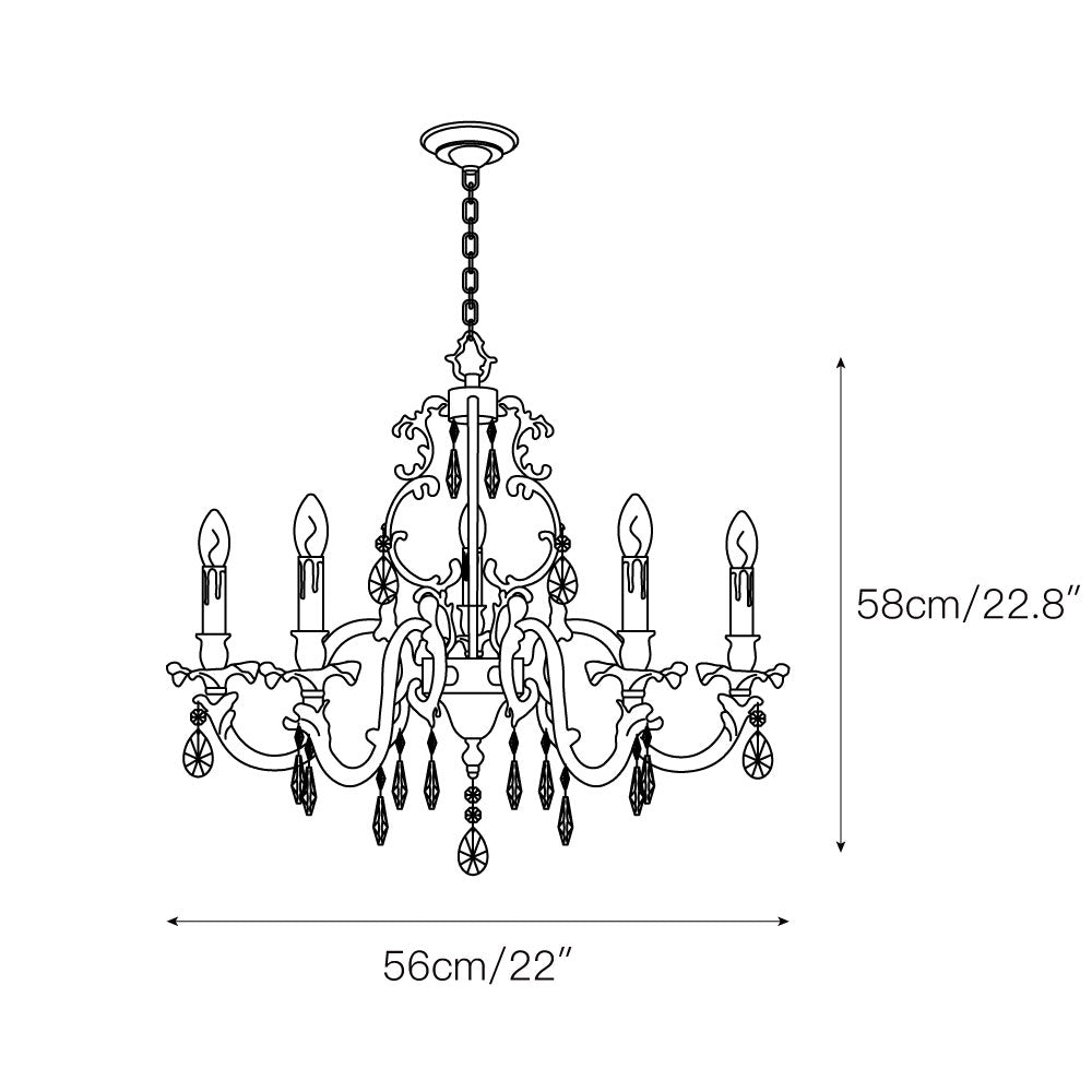 Lillianne Chandelier - Daring Solid Brass & Crystal Multi-Head Chandelier