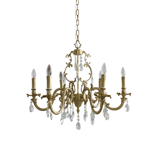 Lillianne Chandelier - Daring Solid Brass & Crystal Multi-Head Chandelier