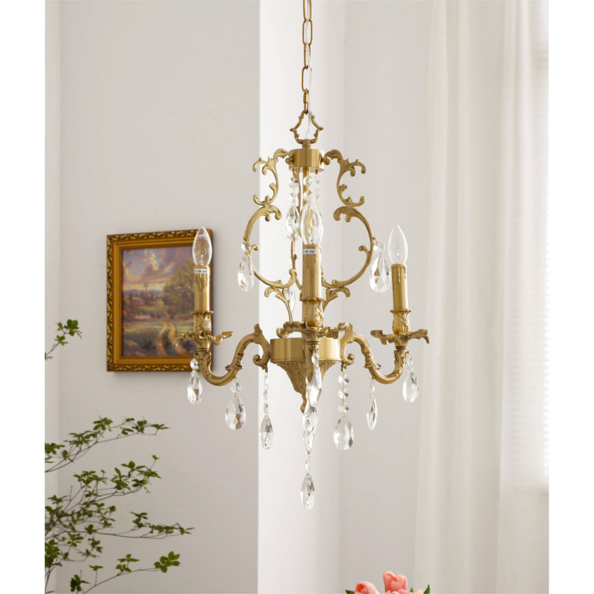 Lillianne Chandelier - Daring Solid Brass & Crystal Multi-Head Chandelier