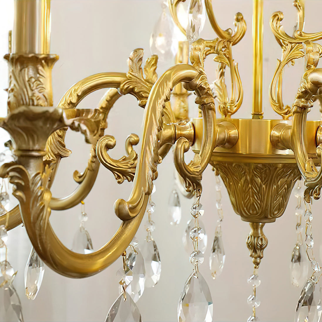 Lillianne Chandelier - Daring Solid Brass & Crystal Multi-Head Chandelier