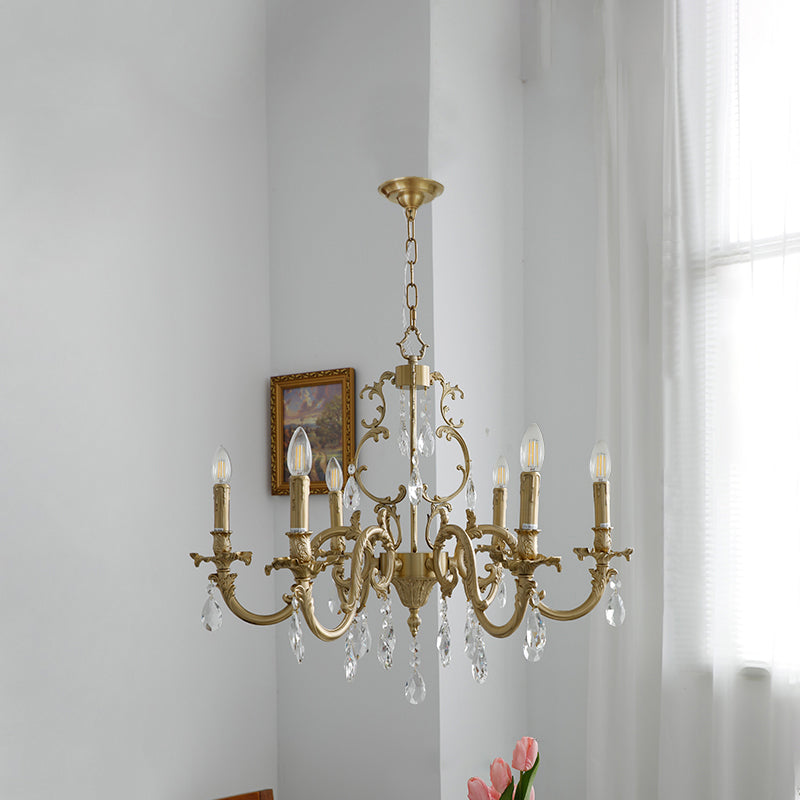 Lillianne Chandelier - Daring Solid Brass & Crystal Multi-Head Chandelier