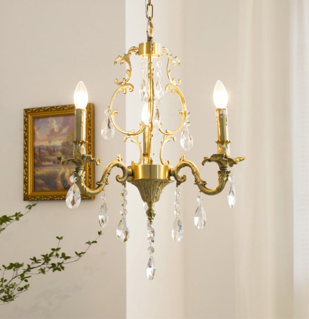 Lillianne Chandelier - Daring Solid Brass & Crystal Multi-Head Chandelier