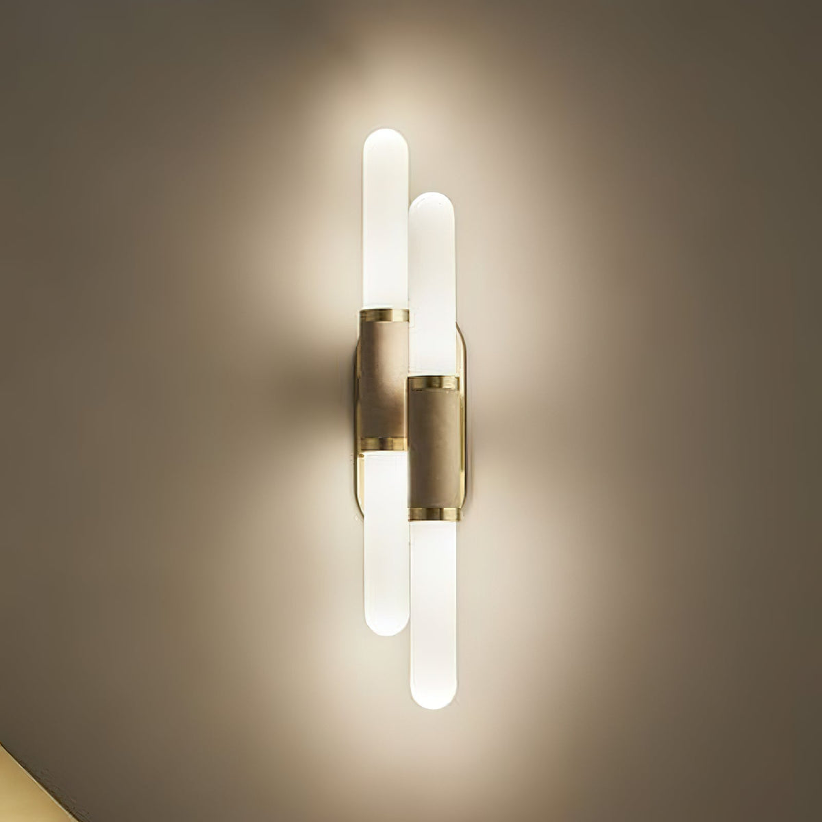 Lindale Vanity Wall Lamp - Horizontal Etched Glass & Copper Bath Bar
