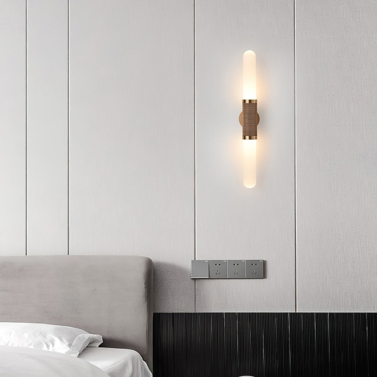 Lindale Vanity Wall Lamp - Horizontal Etched Glass & Copper Bath Bar